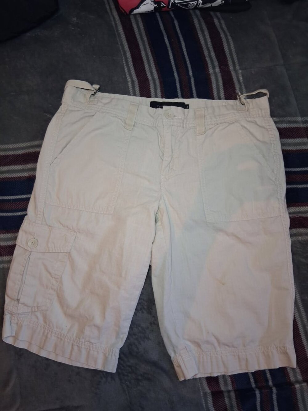 Women's Calvin Klein Cream Cargo Shorts